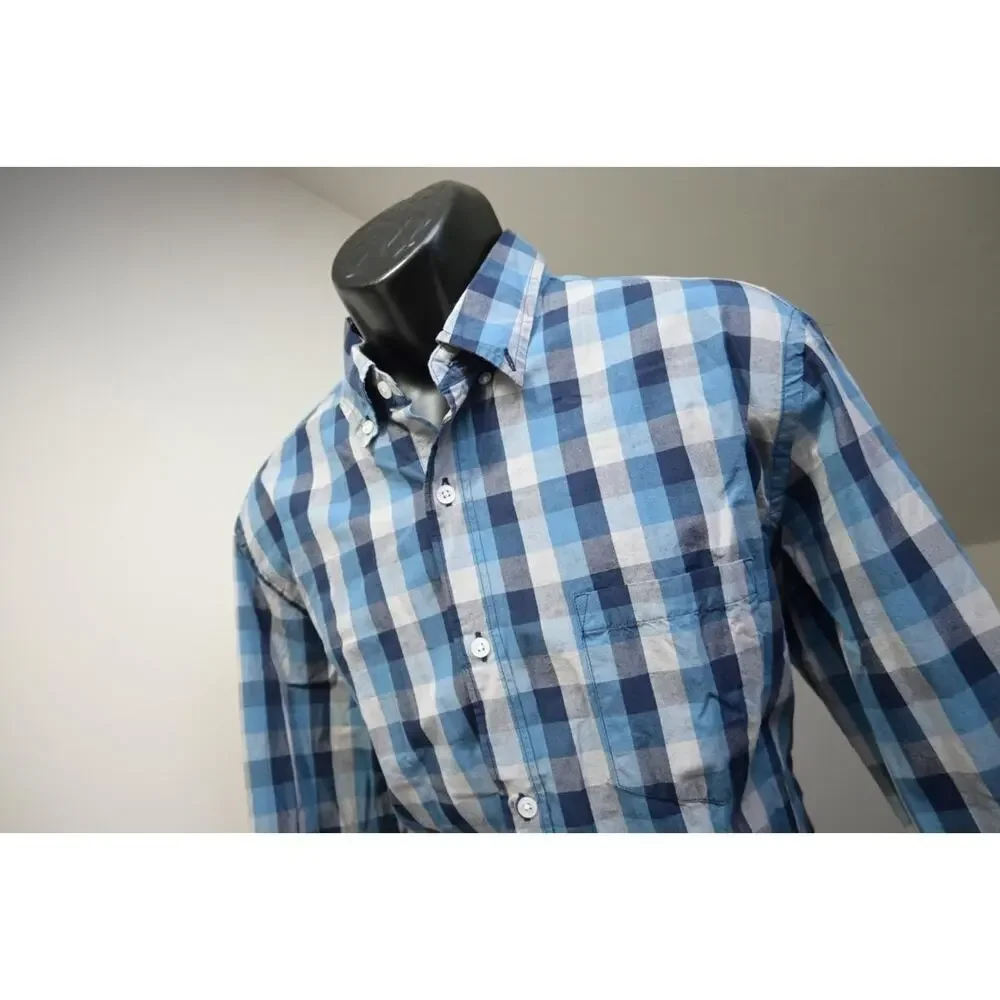 J Crew Button Up Dress Shirt Casual Plaid Long Sleeve Mens Sz Large‎